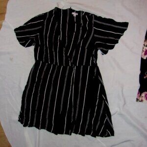 size xxl  womens black white striped dress party 2x 2 x